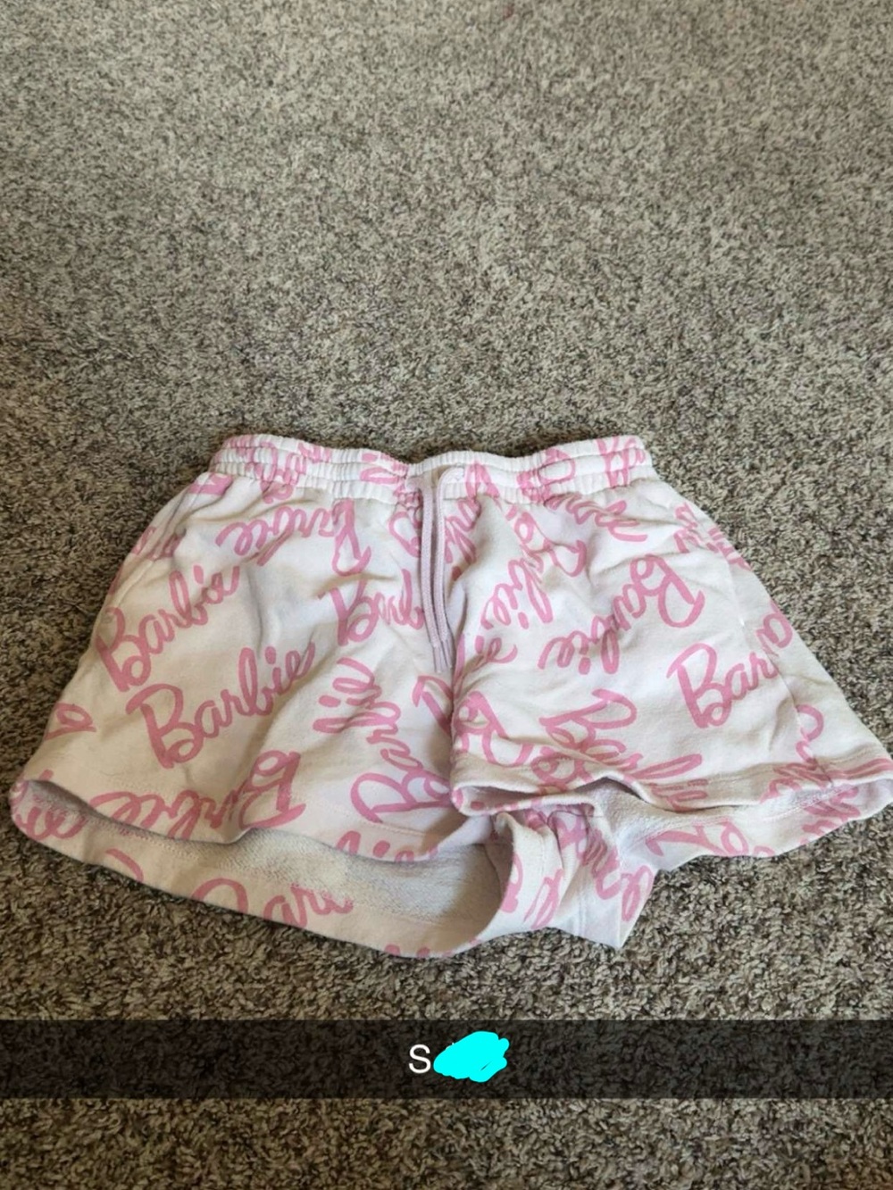Barbie White Shorts with Pink Script Logo